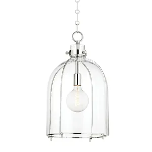 Eldridge 16 in. Birdcage Pendant Light Polished Nickel Finish