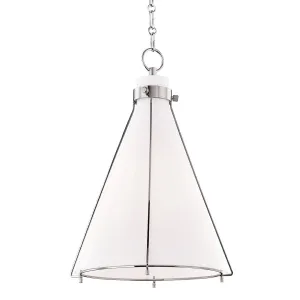 Eldridge 16 in. Pendant Light Polished Nickel Finish