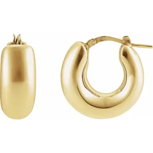 Elegant 14KT Gold Hoop Earrings - 20mm x 8.5mm, Classic Design with Secure Post Closure