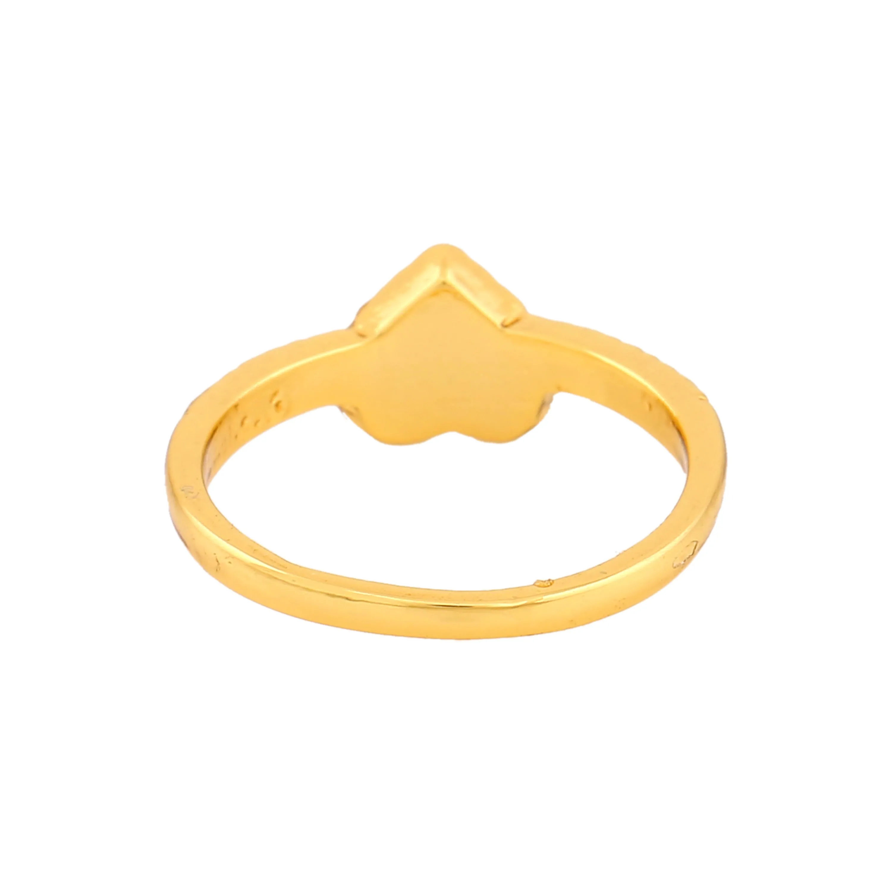 Estele Gold Plated Adorable Heart Shaped Finger Ring with Crystals for Women