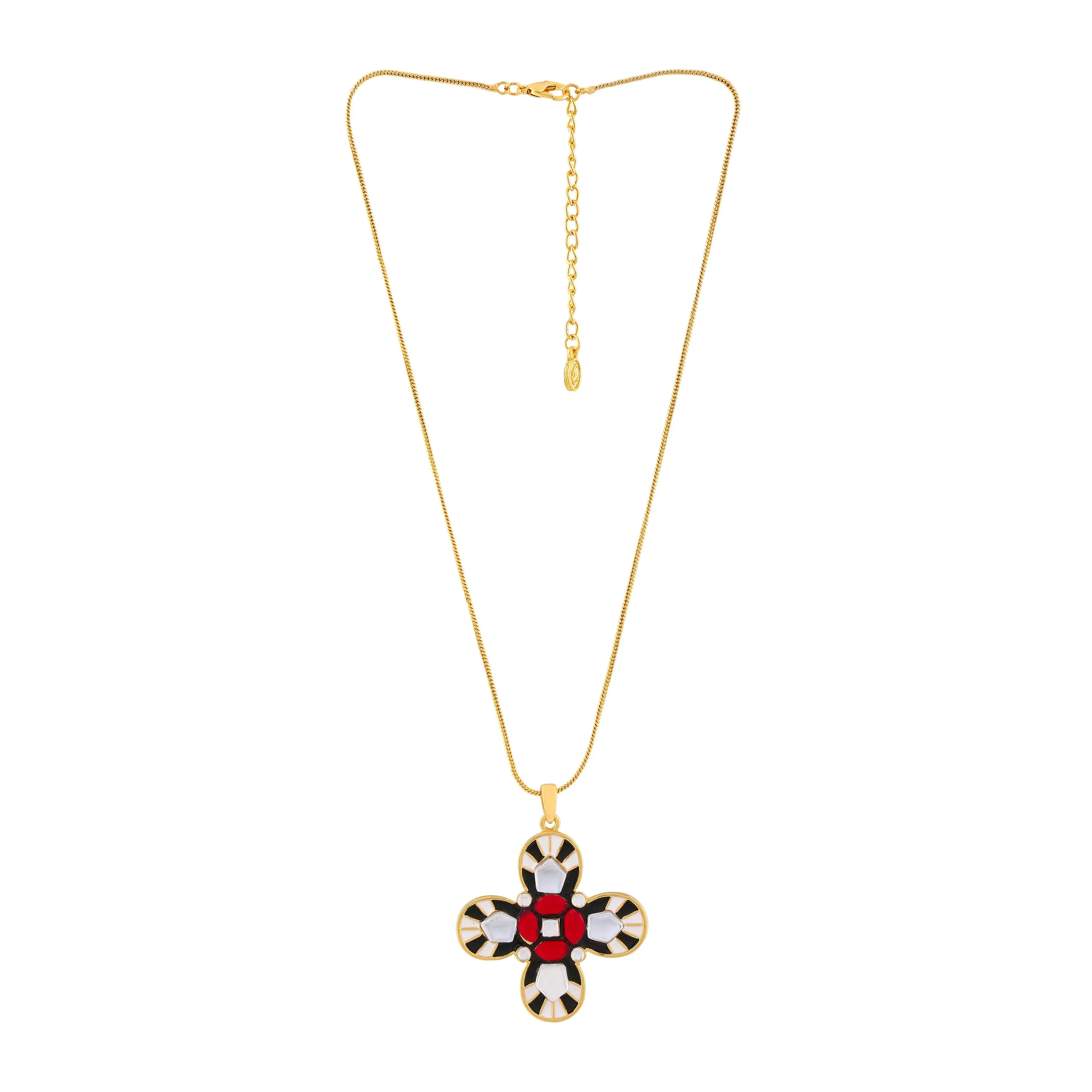 Estele Gold Plated Flower Designer Necklace Set for Women