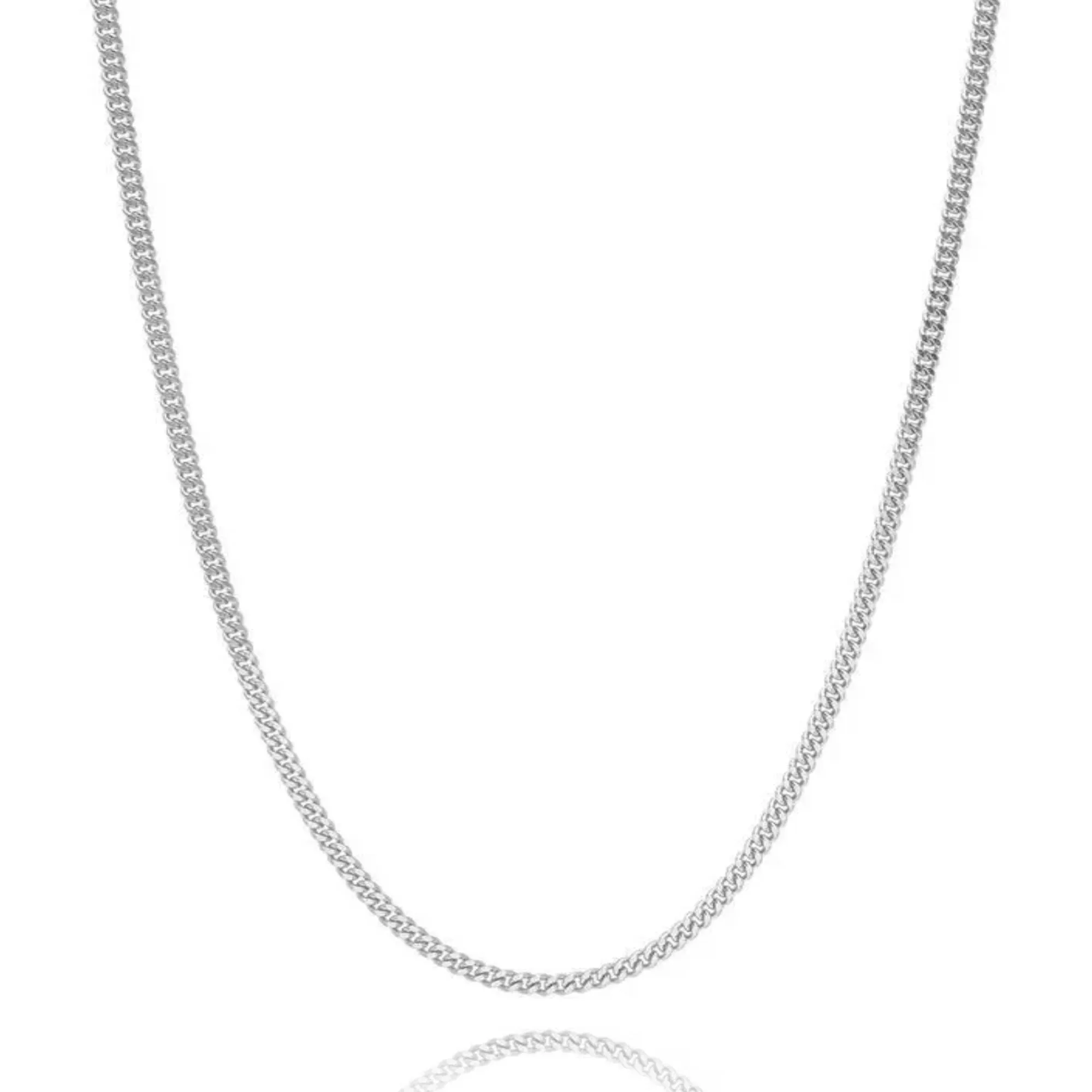 Fashion Women's Unisex 925 Sterling Silver Curb Chains 2MM