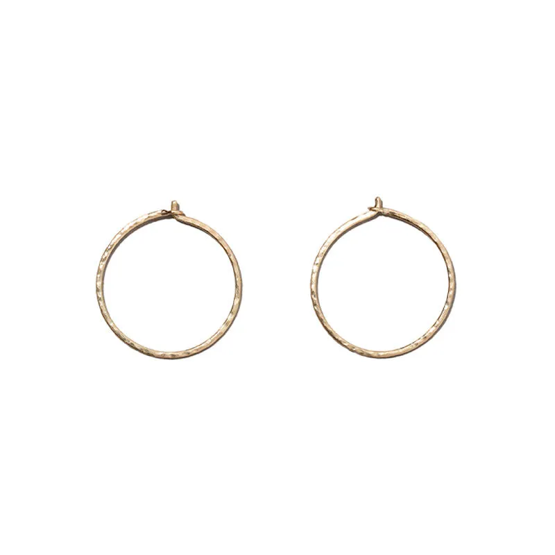 Fine Forged Hoops, Small, 9kt Yellow Gold