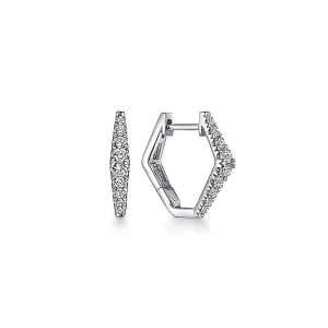 Gabriel & Co. White Gold Diamond Huggie Earrings