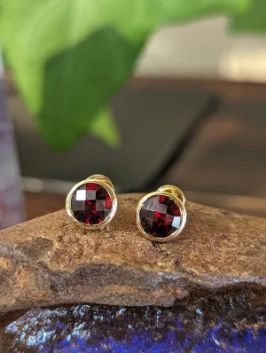 Garnet Bezel Studs