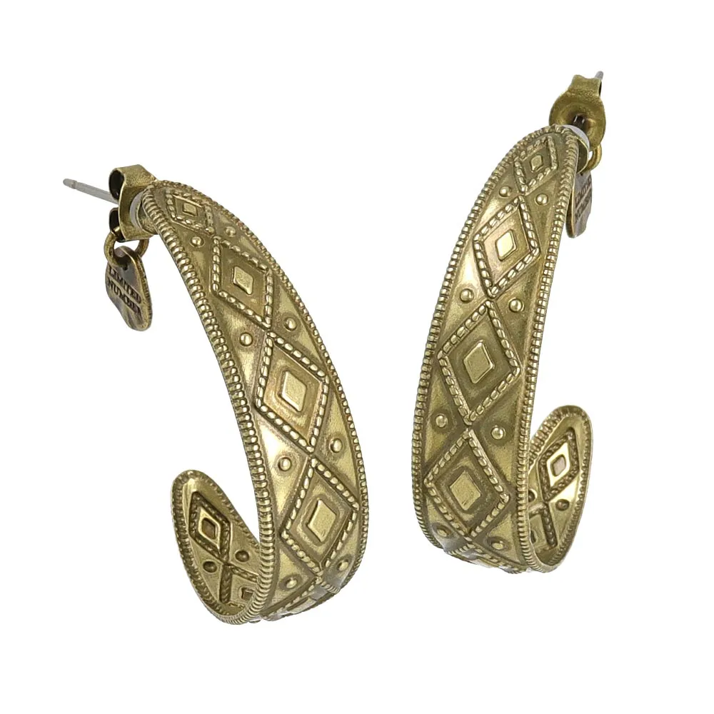 Geometric Engraved Statement Hoop Earrings