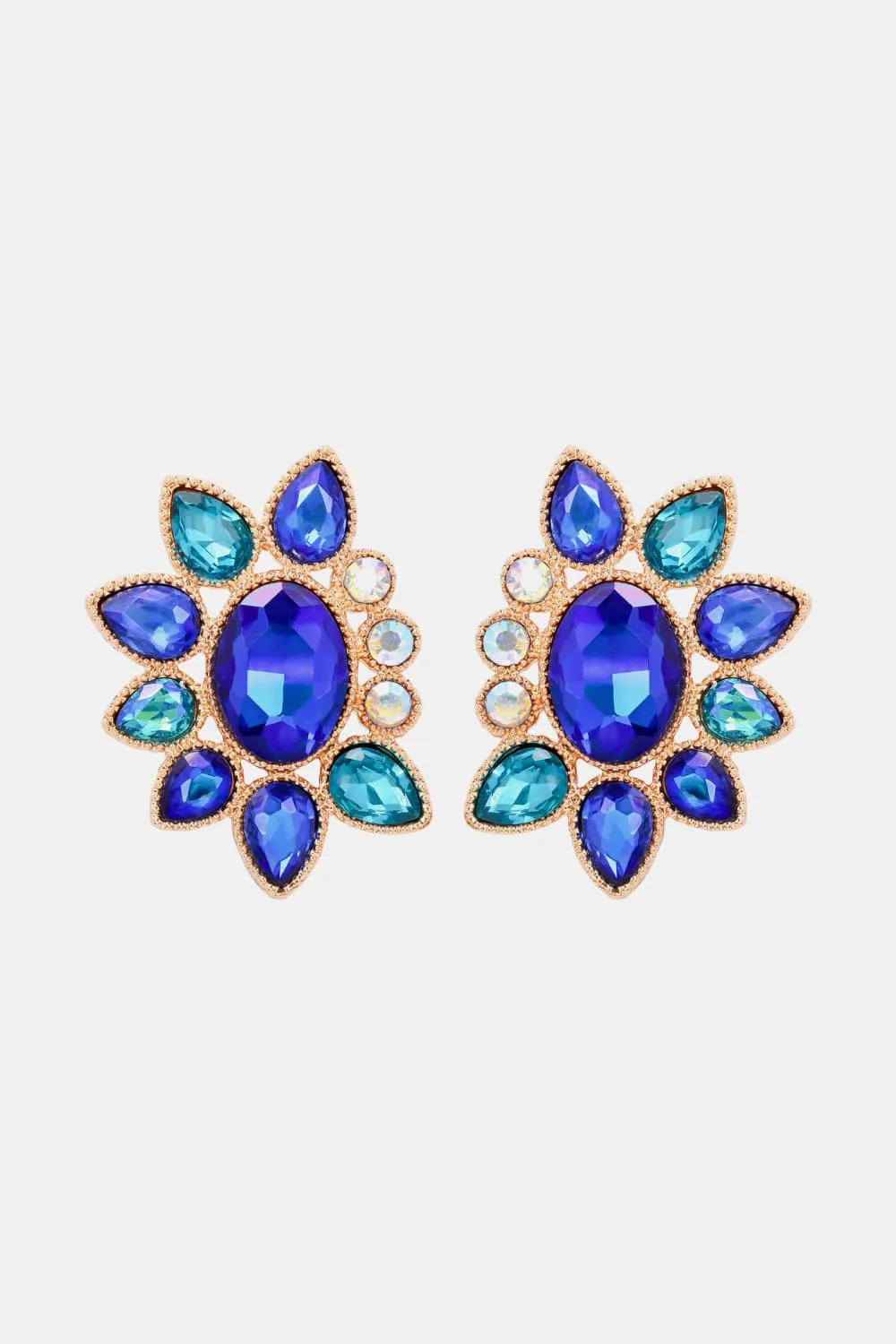 Geometrical Shape Glass Stone Earrings