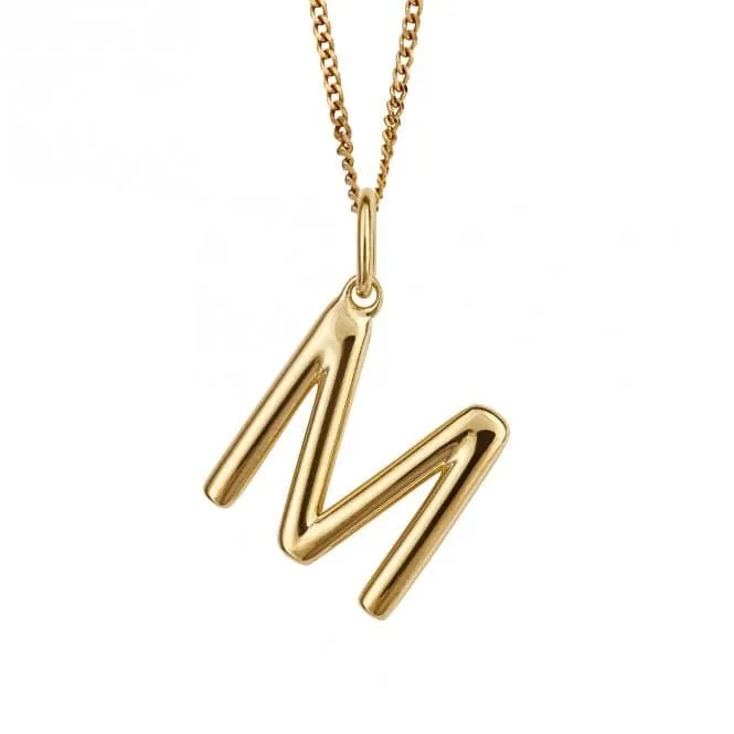 Gold Plated Initial Letter M Pendant P5139