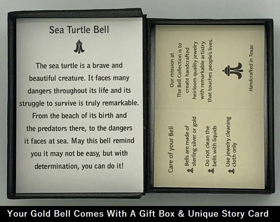 Gold Sea Turtle Bell Pendant