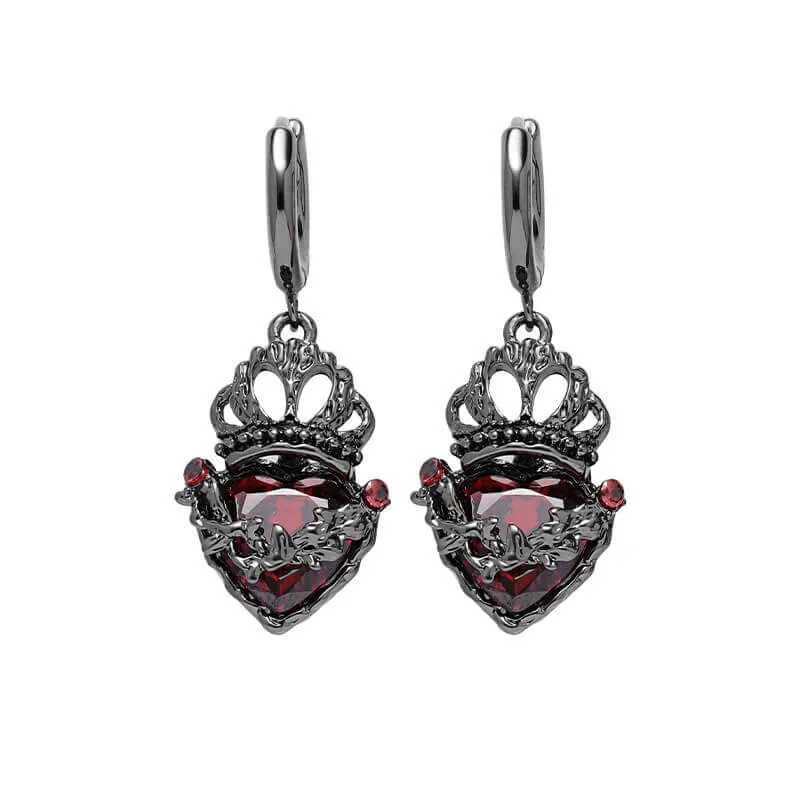 Gothic Crown Heart Alloy Jewelry Set