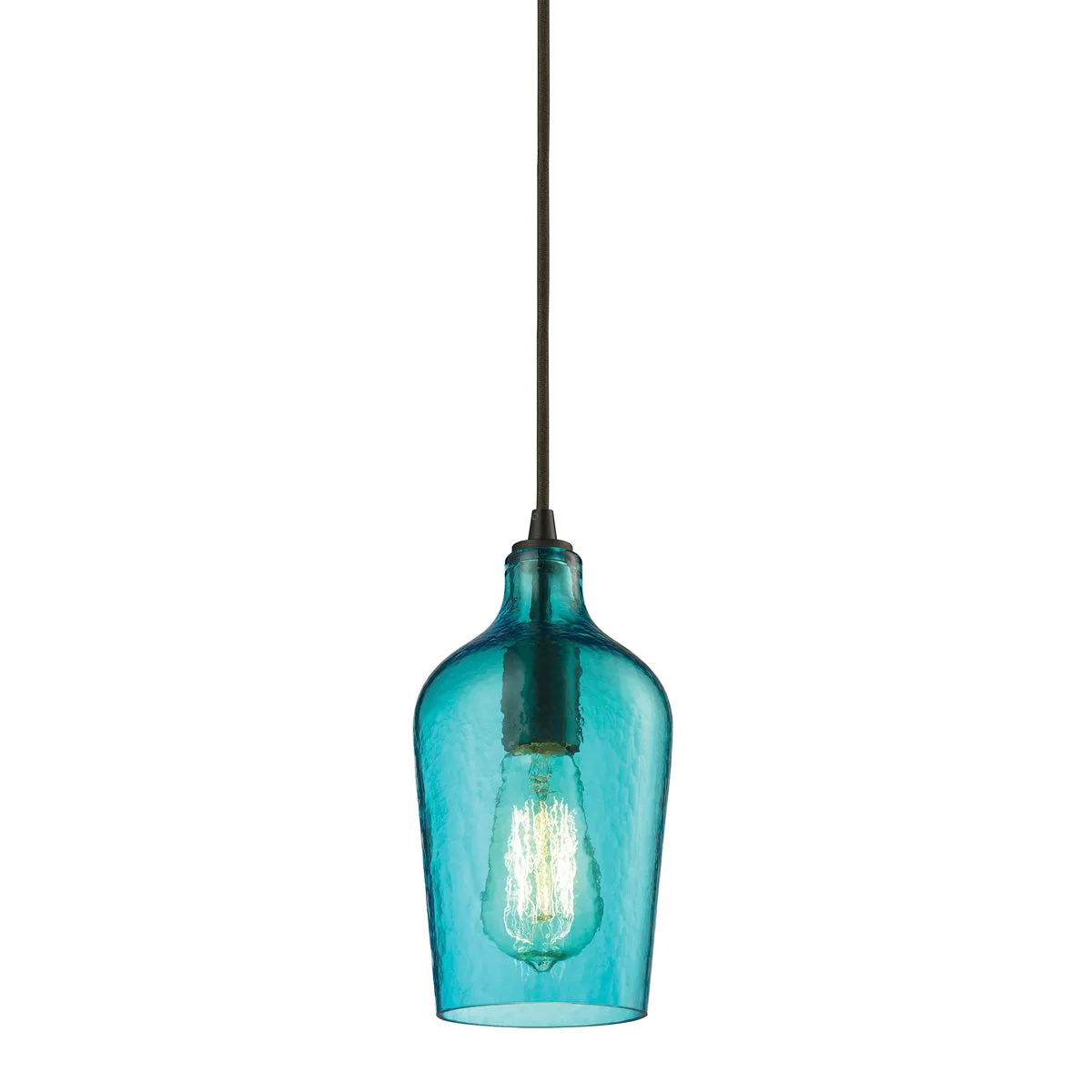 Hammered Glass 1-Light Mini-Pendant