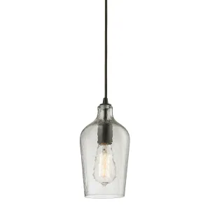 Hammered Glass 1-Light Mini-Pendant