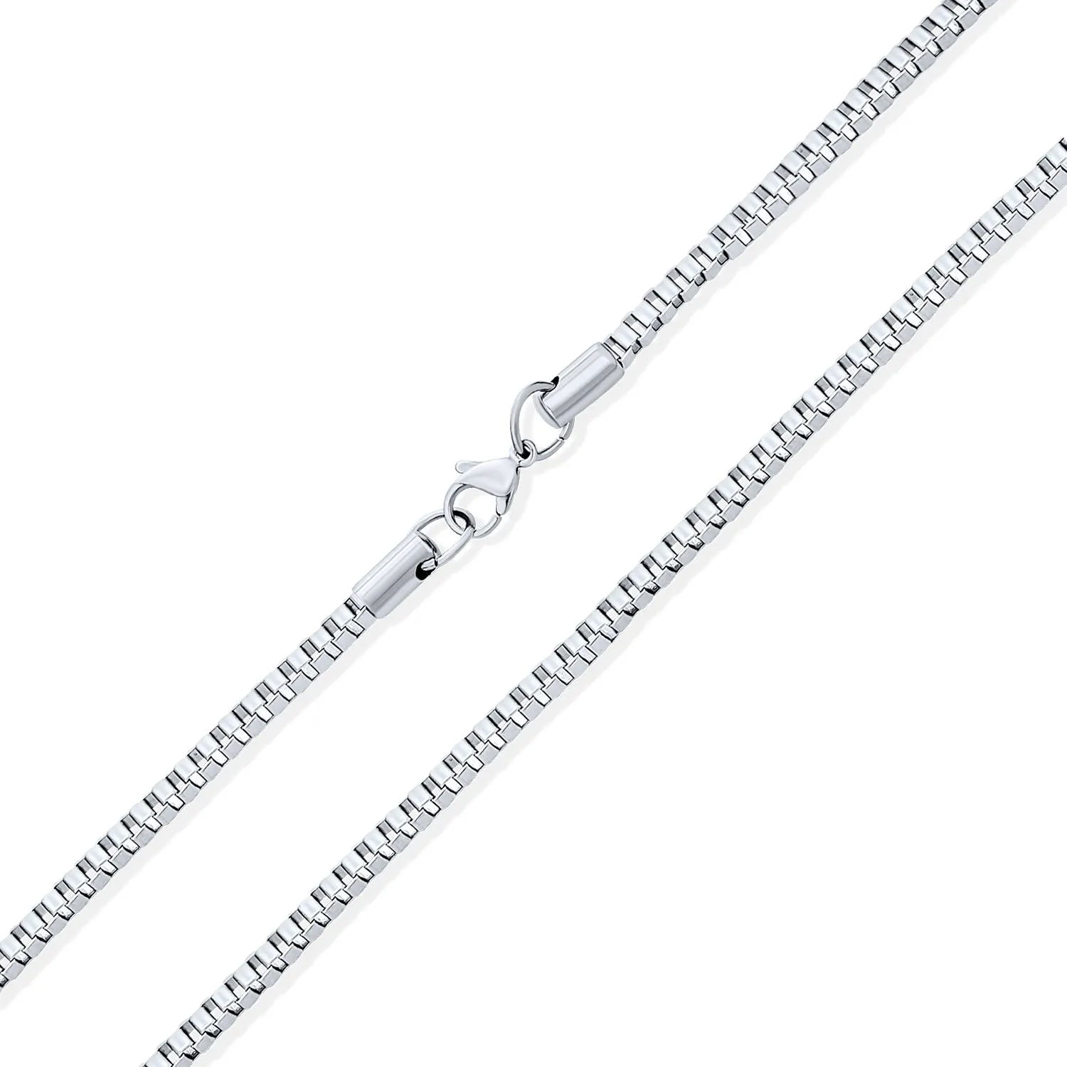 Heavy Square 5MM Venetian Box Link Chain Necklace Men Sterling Silver Italy 16"