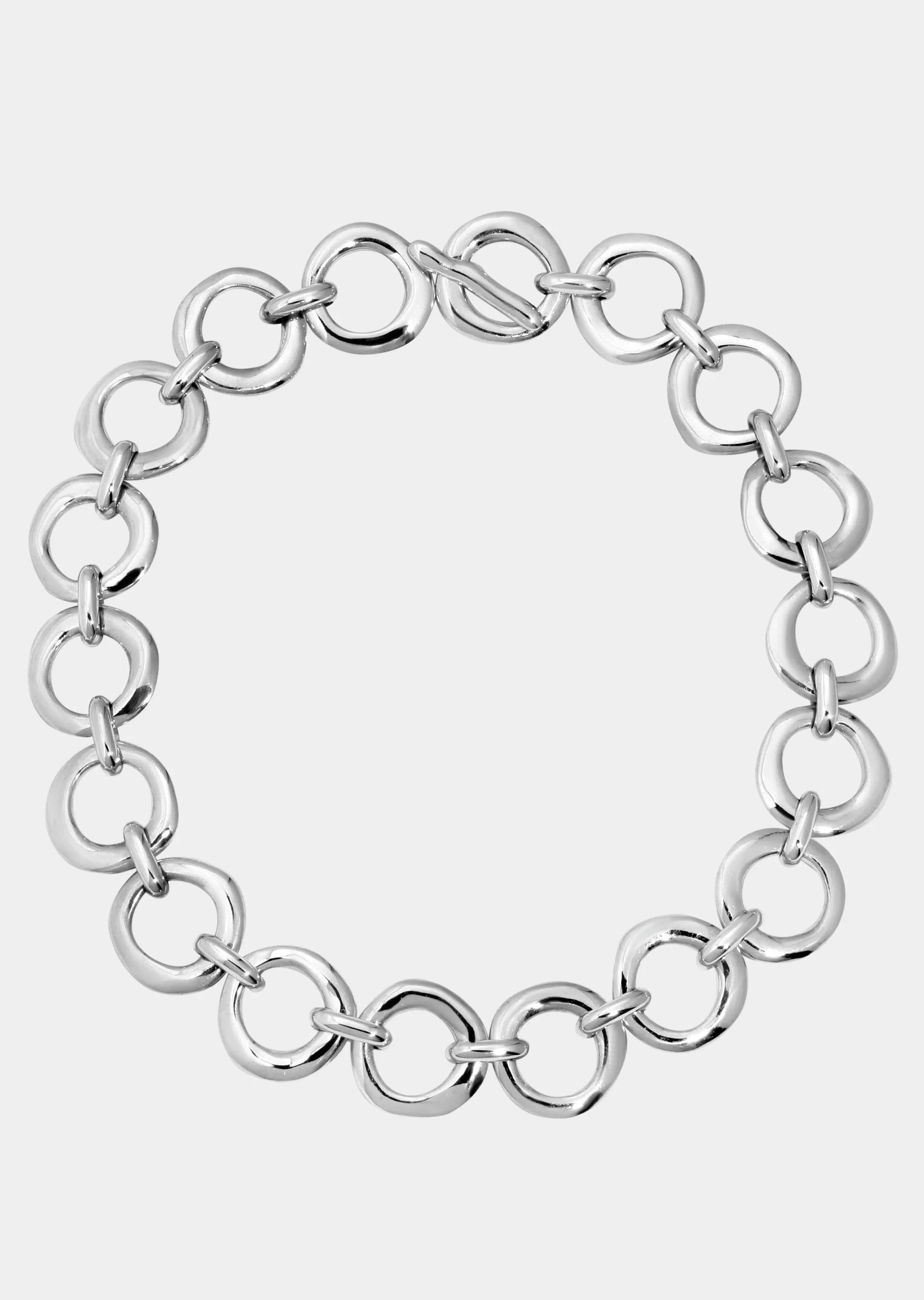 Imperfect Circles Linked Chain Necklace | Sterling Silver