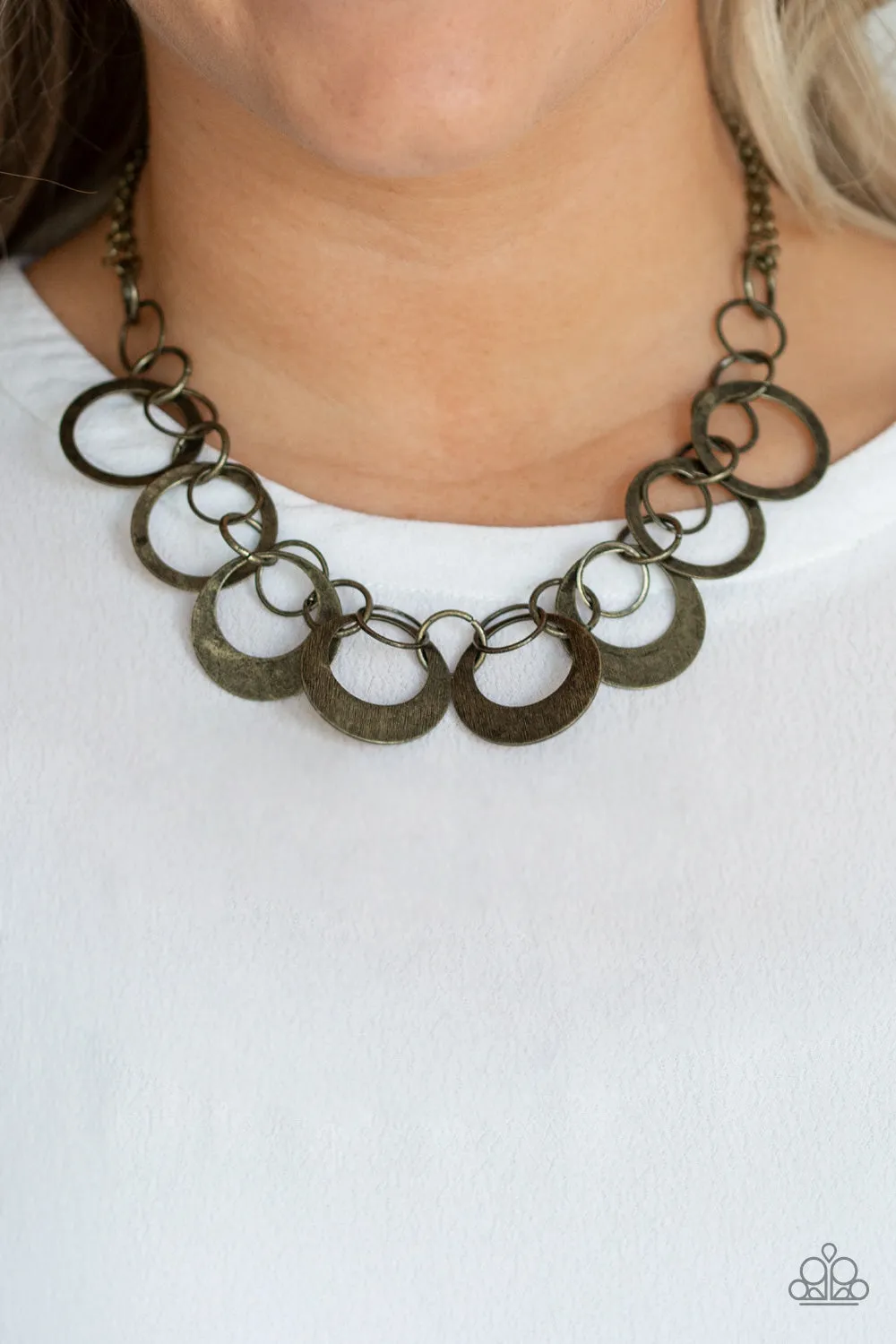 In Full Orbit  - Brass Necklace