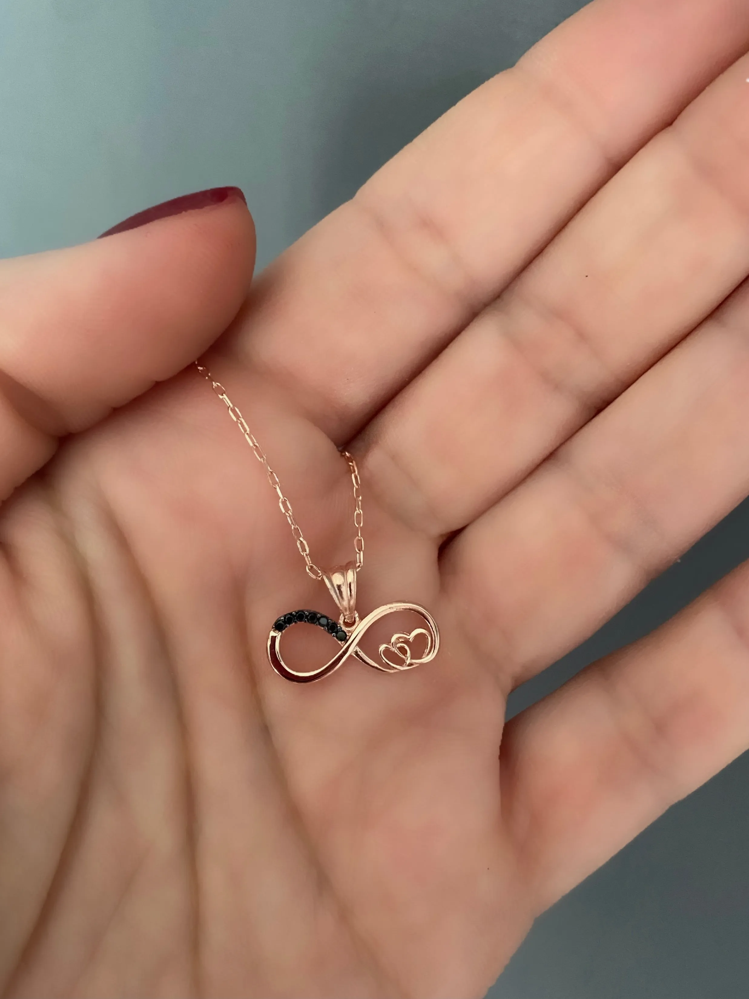 Infinity Necklaces with black stones