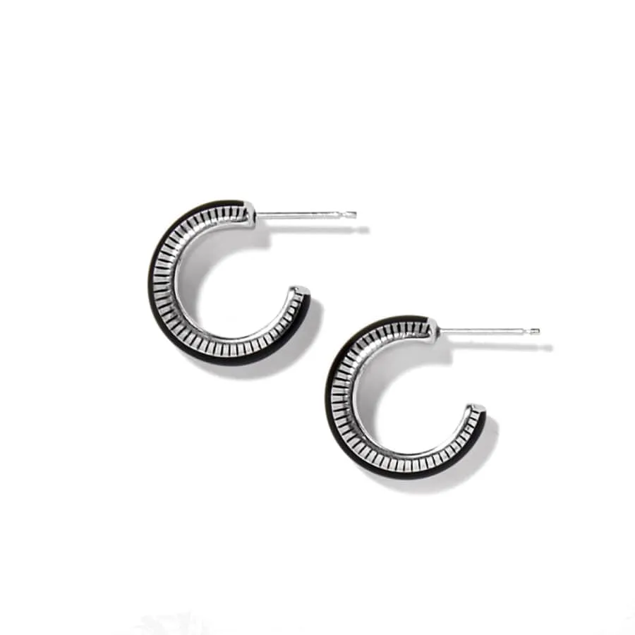 Interlok Noir Small Hoop Earrings