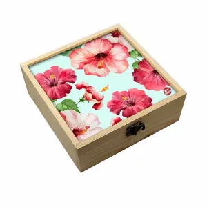 Jewellery Box Makepup Organizer -  Hibiscus Flower Leaf