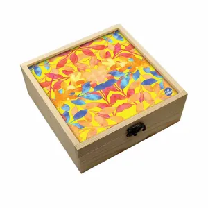 Jewellery Box Makepup Organizer -  Leaves Yellow