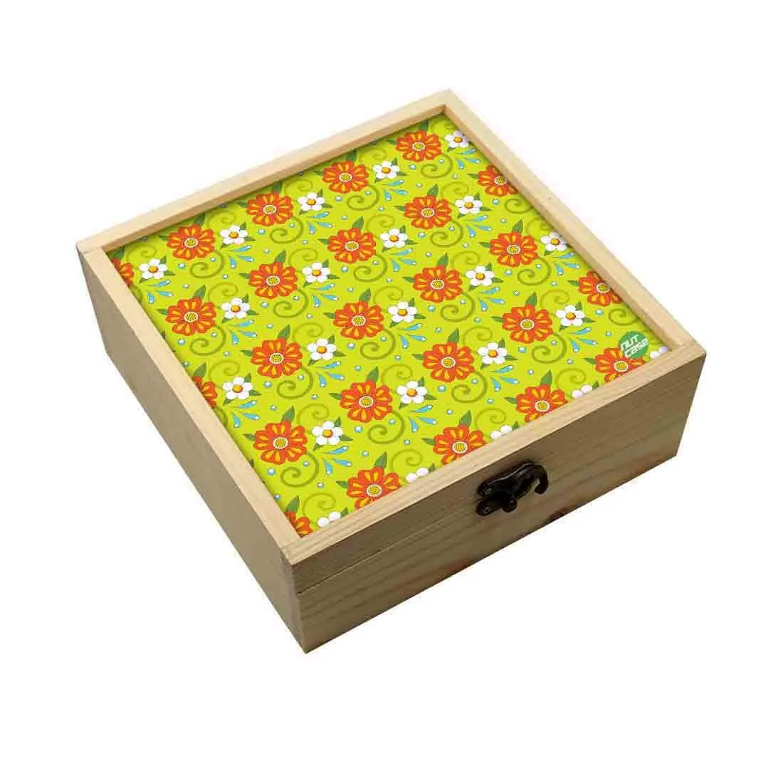 Jewellery Box Wooden Jewelry Organizer -  Floral Summer Collection