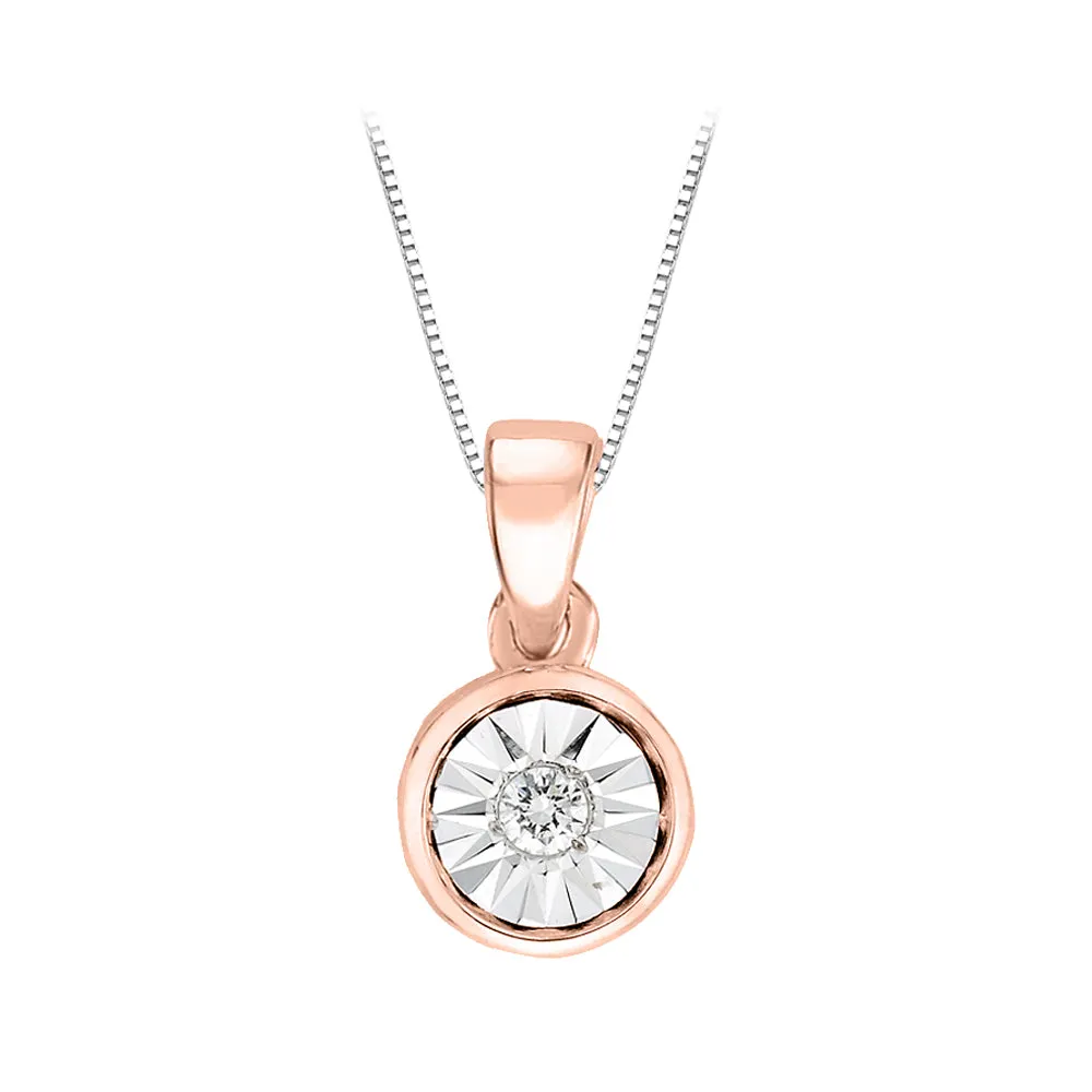 KATARINA 1/20 cttw Bezel Set Diamond Fashion Pendant Necklace