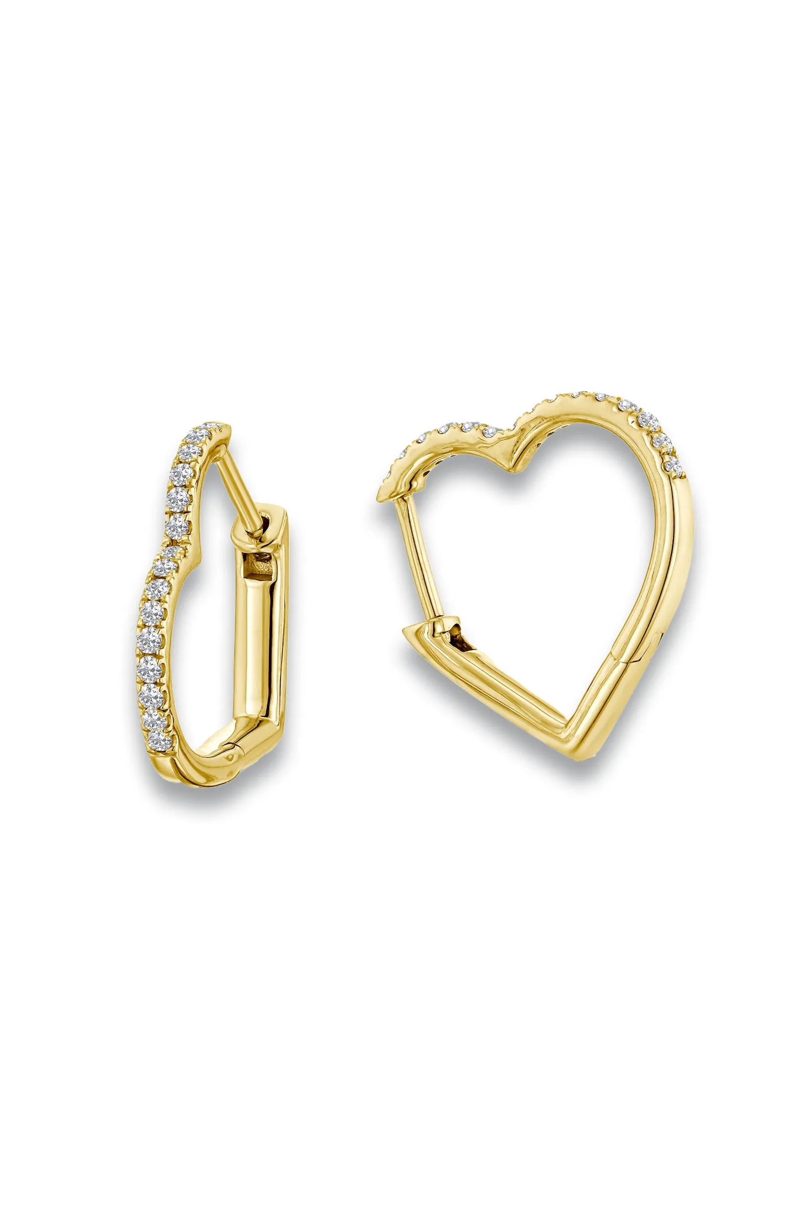 Lab Diamond Heart Hoop Earrings 0.22ct in 18K Gold Vermeil