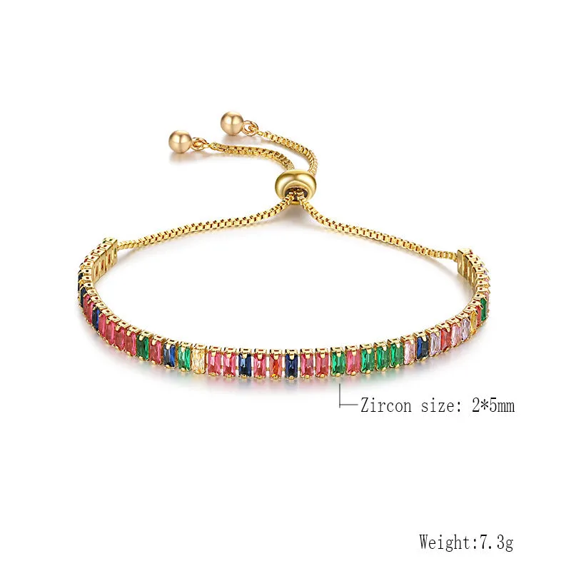 Ladies Colorful Diamond Crystal Zircon Bracelet