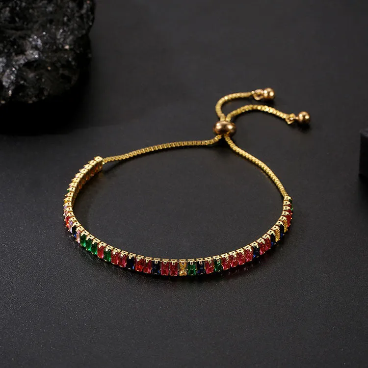 Ladies Colorful Diamond Crystal Zircon Bracelet