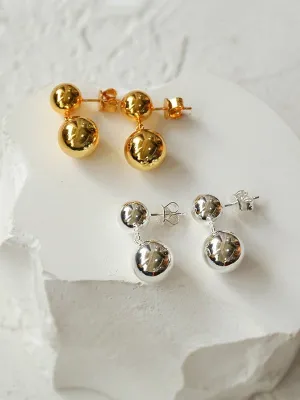 Large & Small Gold Balls Earrings