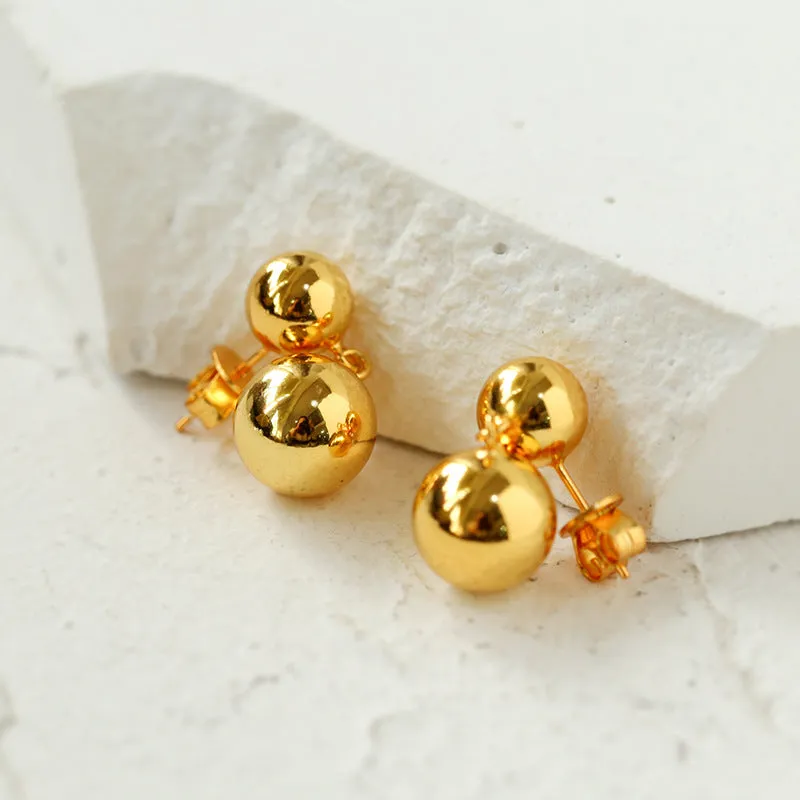 Large & Small Gold Balls Earrings