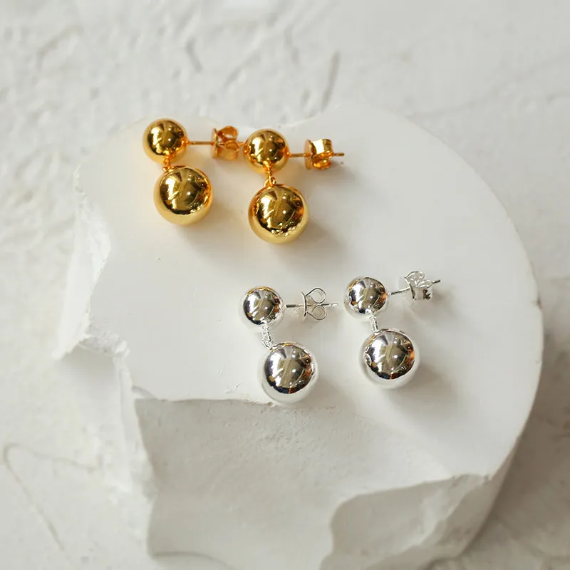 Large & Small Gold Balls Earrings