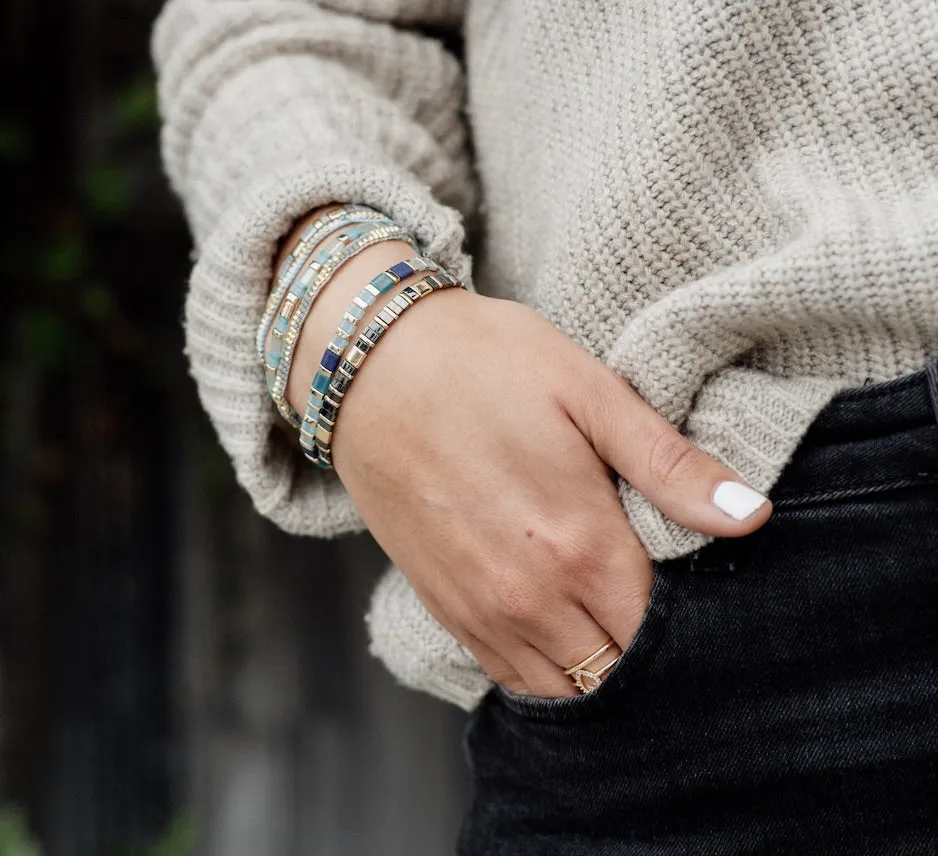 Layla Gunmetal and Gold Tile Bracelet