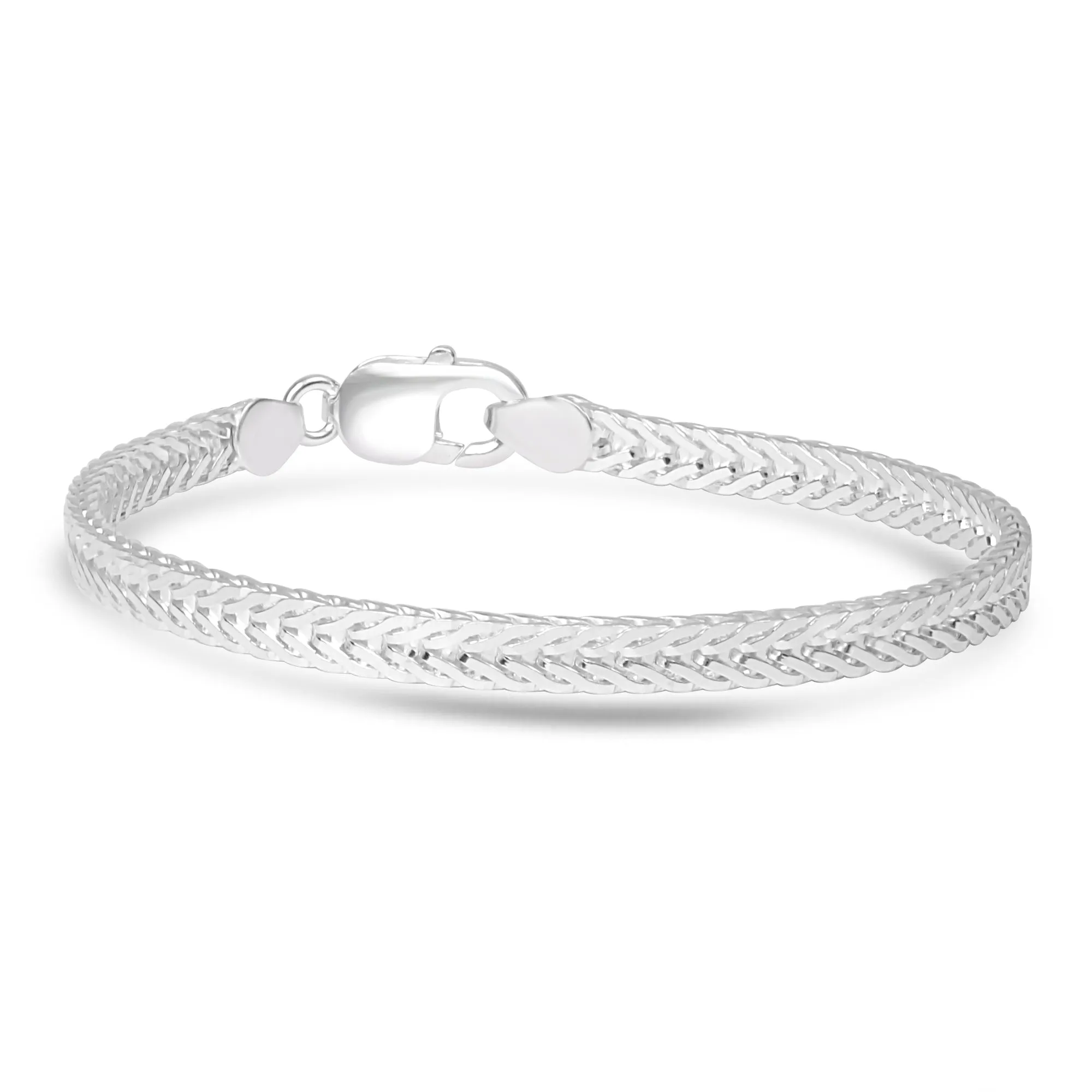 Linked Weave Silver Plated 925 Sterling Silver Men's Bracelet