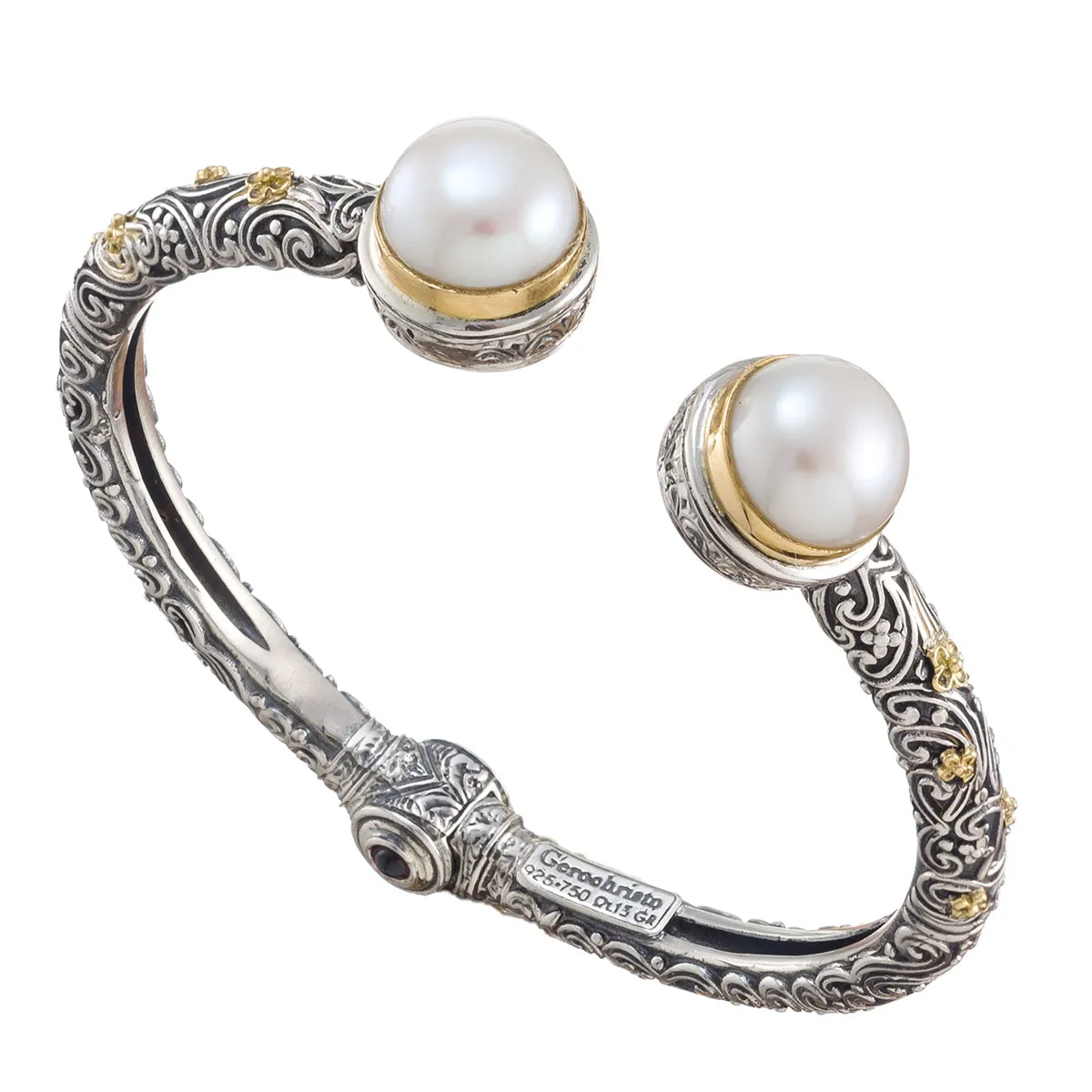 Meadow Breeze Pearl Hinge Open Bracelet