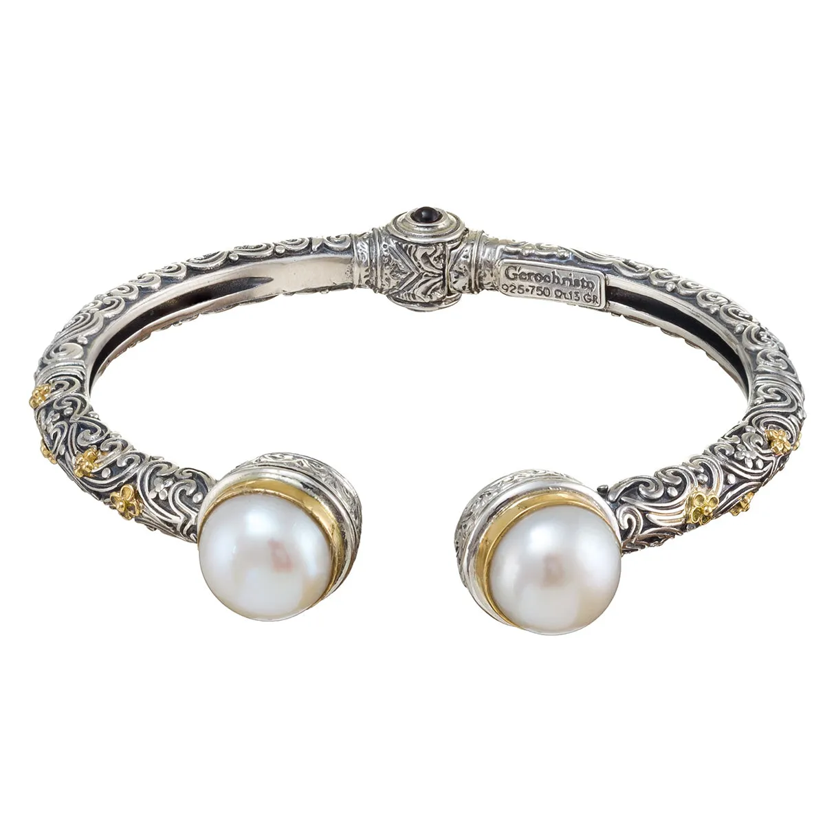 Meadow Breeze Pearl Hinge Open Bracelet