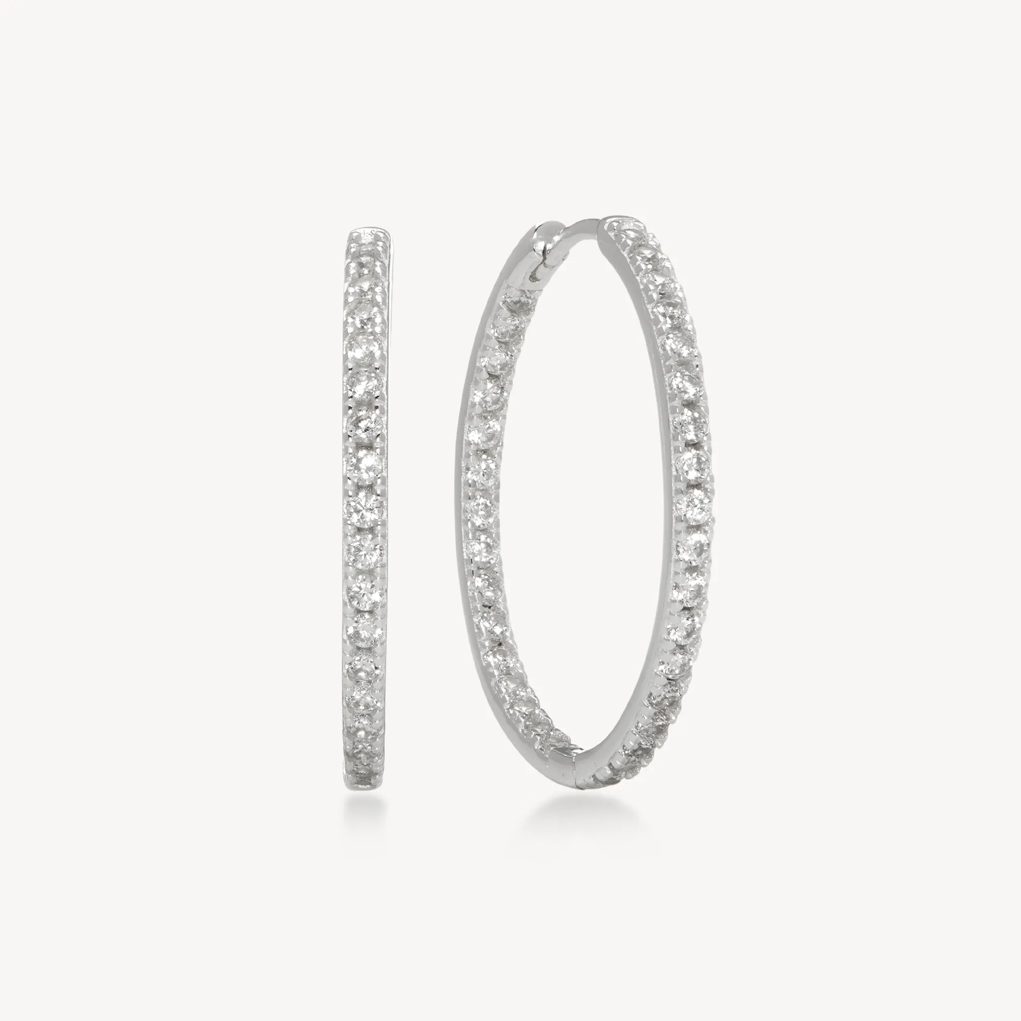 Medium Pavé Hoop Earrings