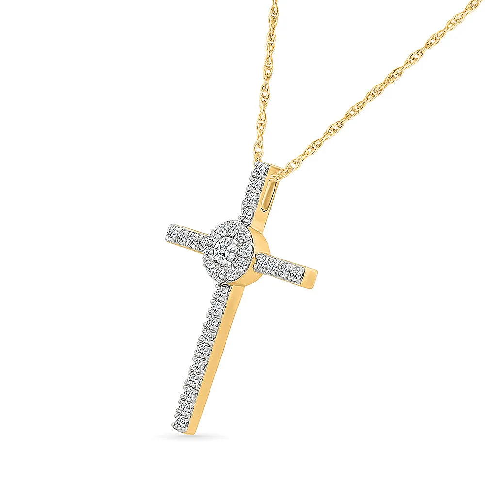 Mercy Gold & Diamond Cross Pendant