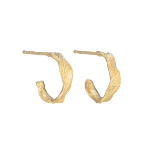 Mini Ripple Hoops 18ct Gold