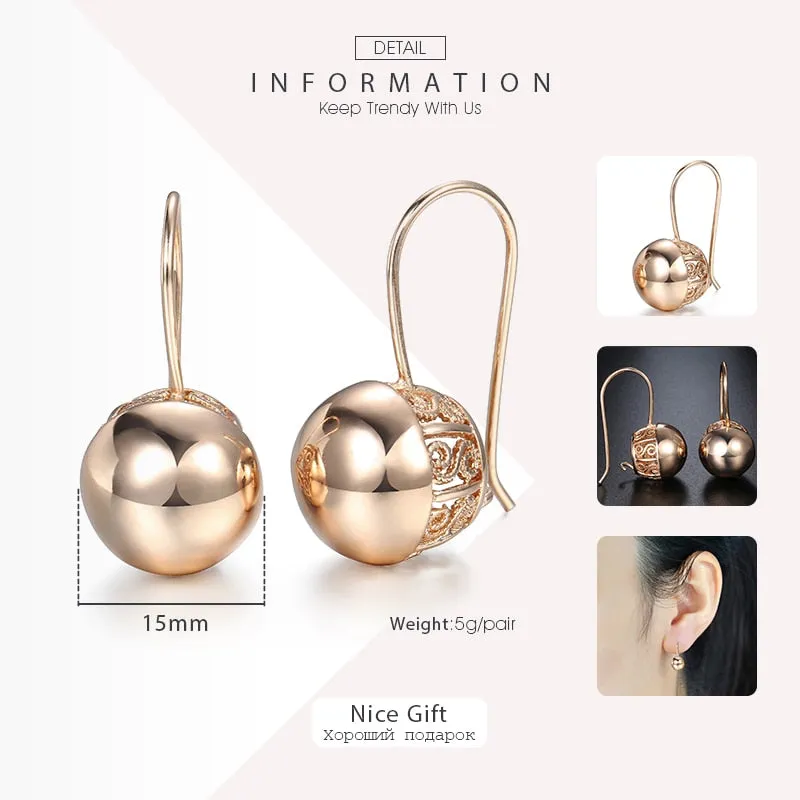 Modern Openwork Sphere Drop Earrings