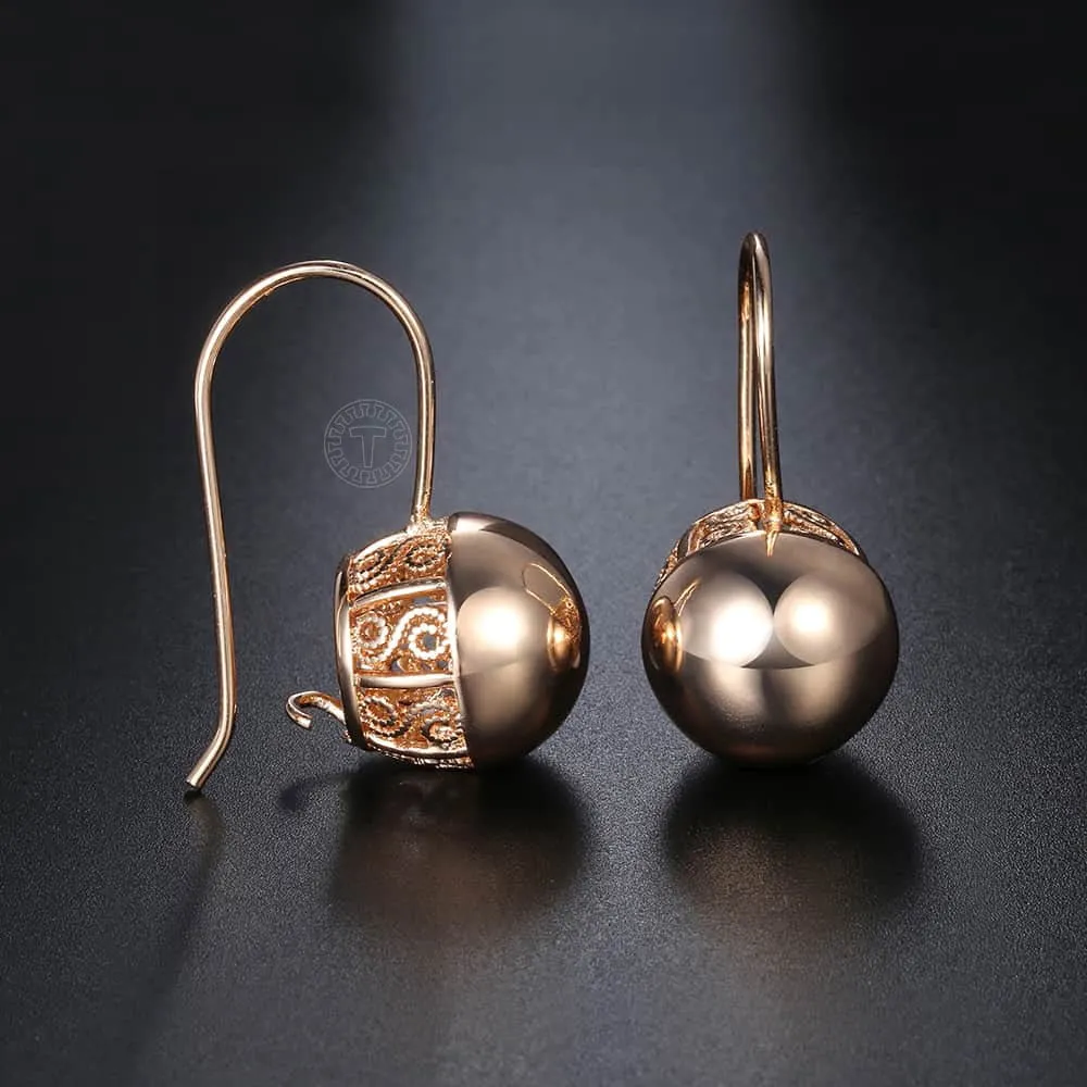 Modern Openwork Sphere Drop Earrings