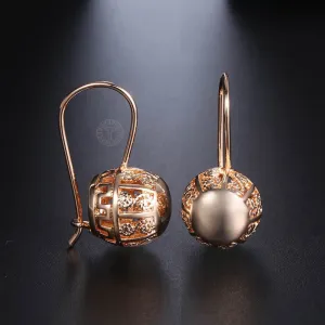 Modern Openwork Sphere Drop Earrings