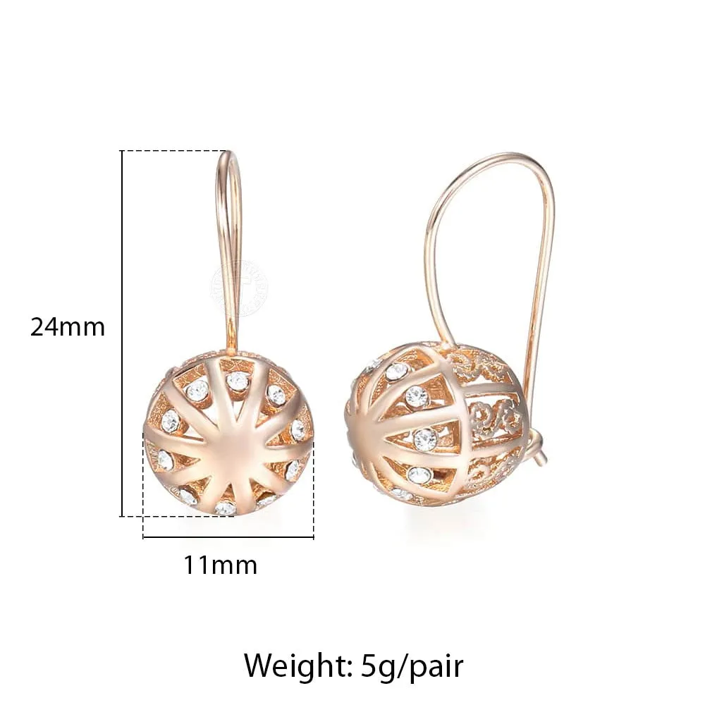 Modern Openwork Sphere Drop Earrings