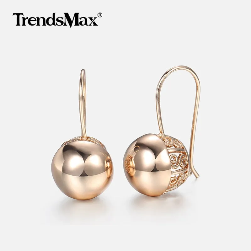 Modern Openwork Sphere Drop Earrings