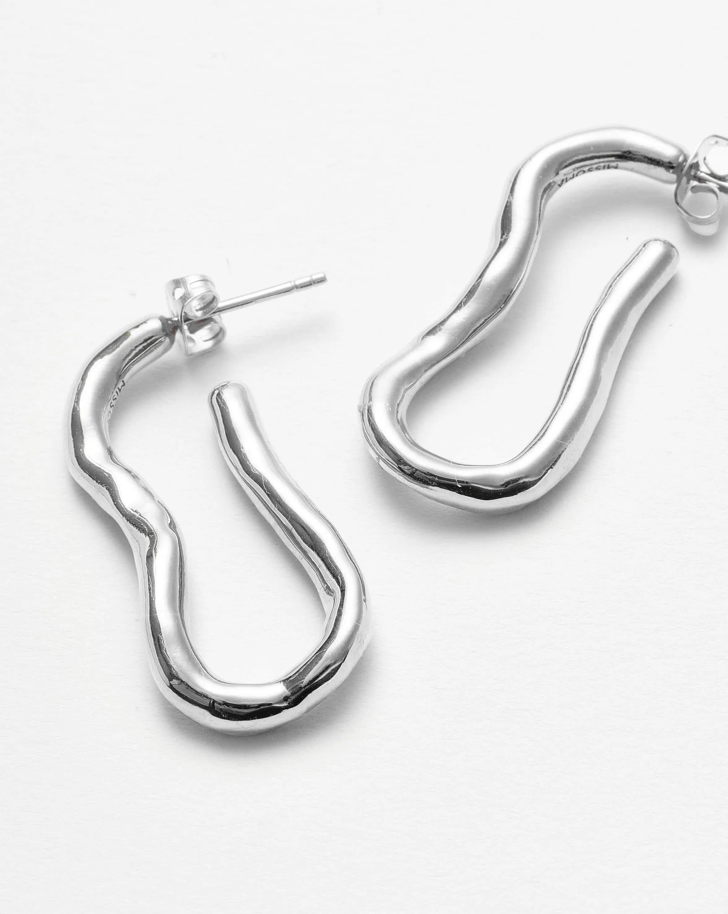 Molten Ovate Hoop Earrings