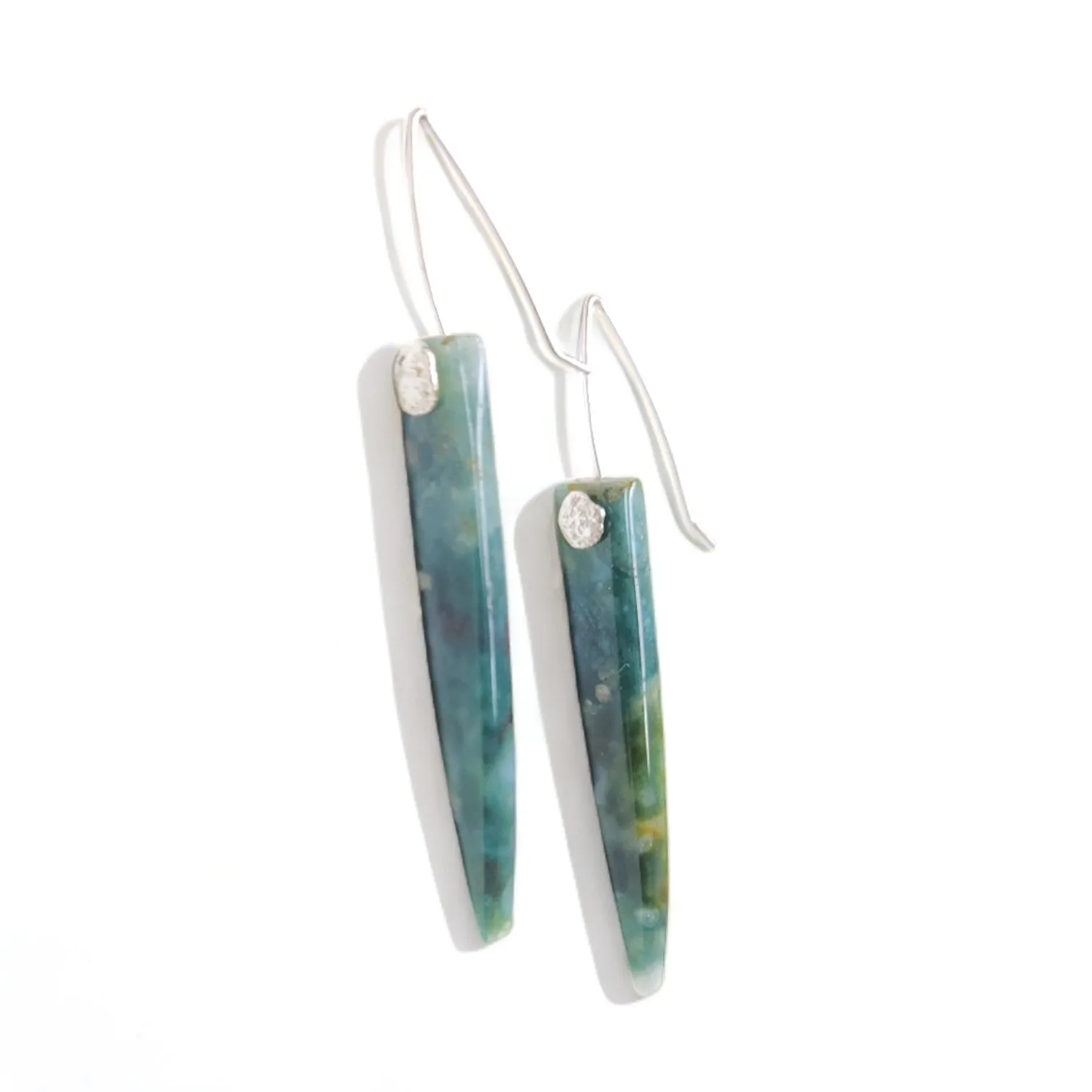 Moss Agate and Sterling Earrings