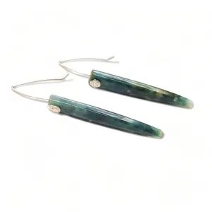 Moss Agate and Sterling Earrings