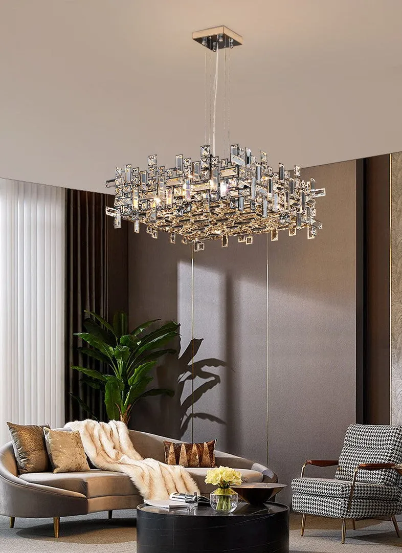 New Italian Style Light Luxury Villa Duplex Designer Luxury Crystal Chandelier for Dining/Living Room/Bedroom