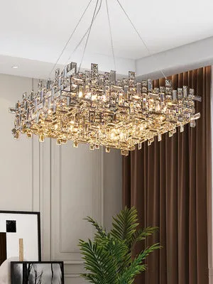 New Italian Style Light Luxury Villa Duplex Designer Luxury Crystal Chandelier for Dining/Living Room/Bedroom