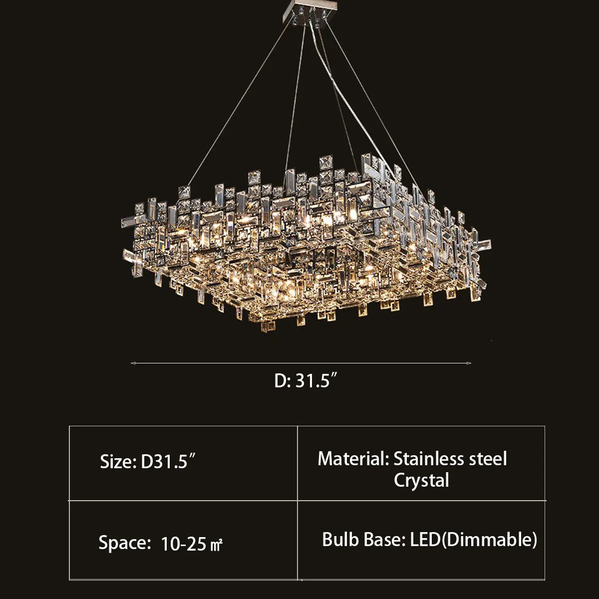 New Italian Style Light Luxury Villa Duplex Designer Luxury Crystal Chandelier for Dining/Living Room/Bedroom