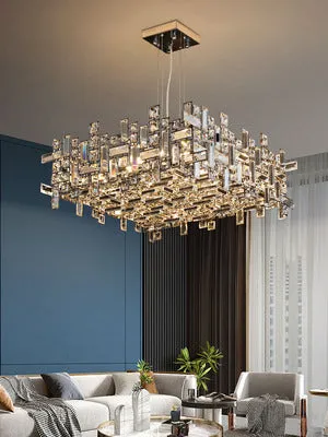 New Italian Style Light Luxury Villa Duplex Designer Luxury Crystal Chandelier for Dining/Living Room/Bedroom